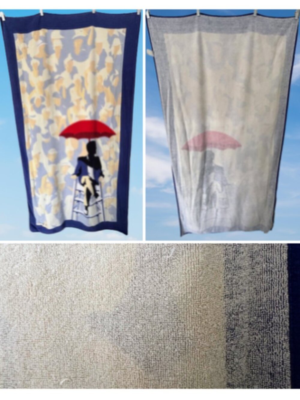 Vintage 1980s Hilasal Cotton Beach Towel Signed Oren